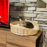 Dieses Wicker Katzenkorb Weide besteht aus natürlichem Korbgeflecht und hat ein luxuriöses Design. Es ist perfekt für Ihre Katze, um Tag und Nacht darauf zu schlafen, mit dem weichsten Material.